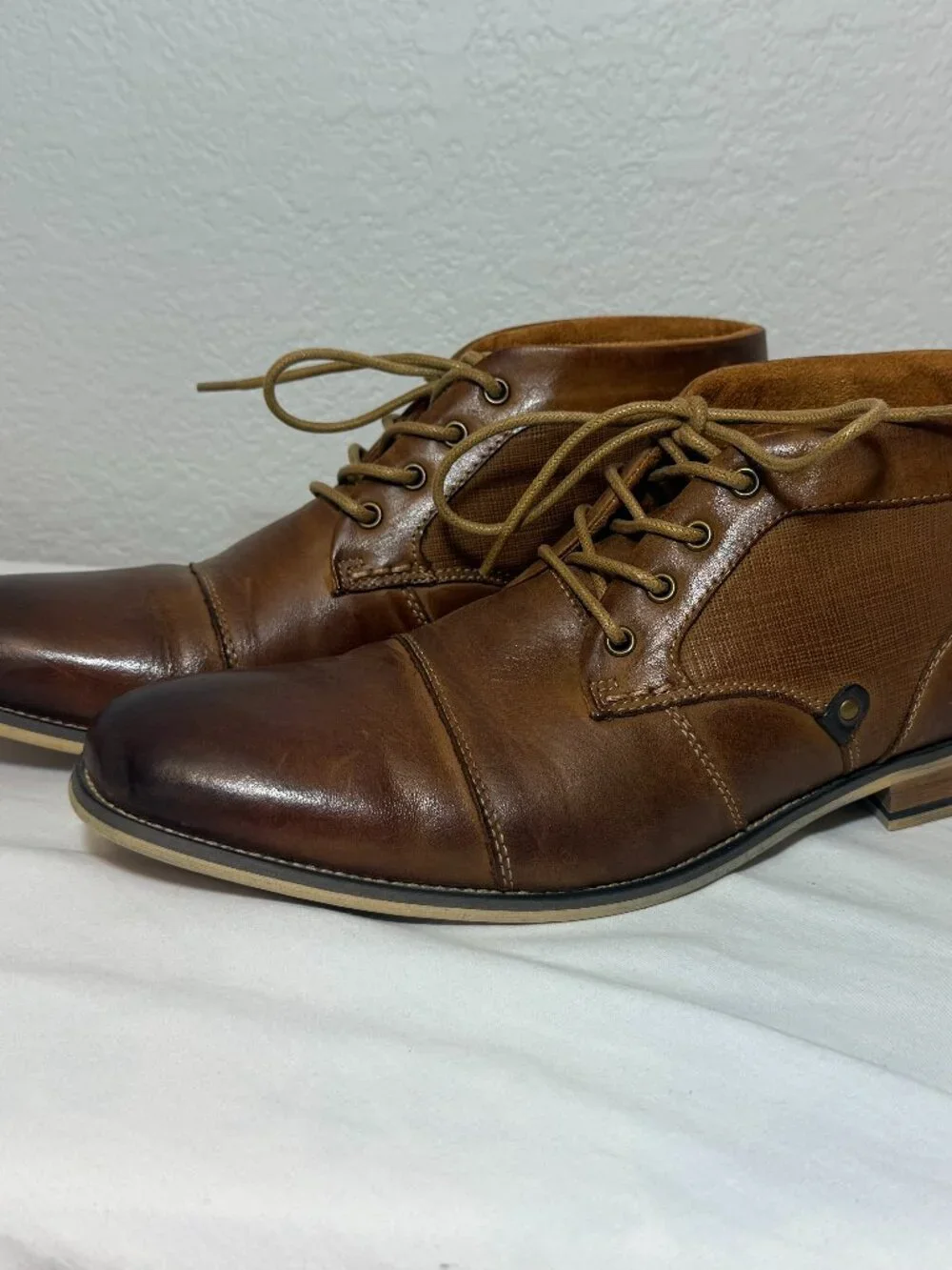 Steve Madden P-Klatin Brown Tan Leather Lace Up Chukka Boots - Mens size 9